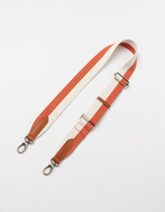 Striped Copper & White / Laukunhihna Cognac