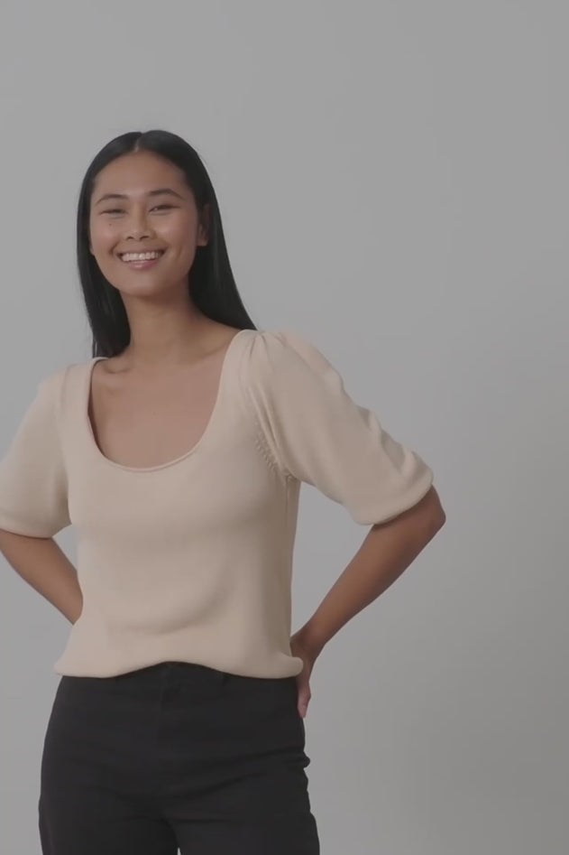 Haya Knitted Tencel Top Pink/White