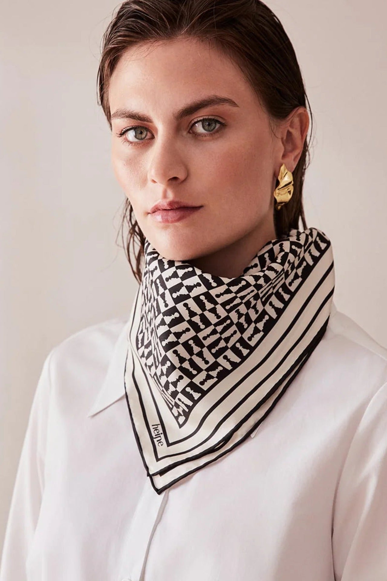 Chess Scarf Black - Studio Heijne