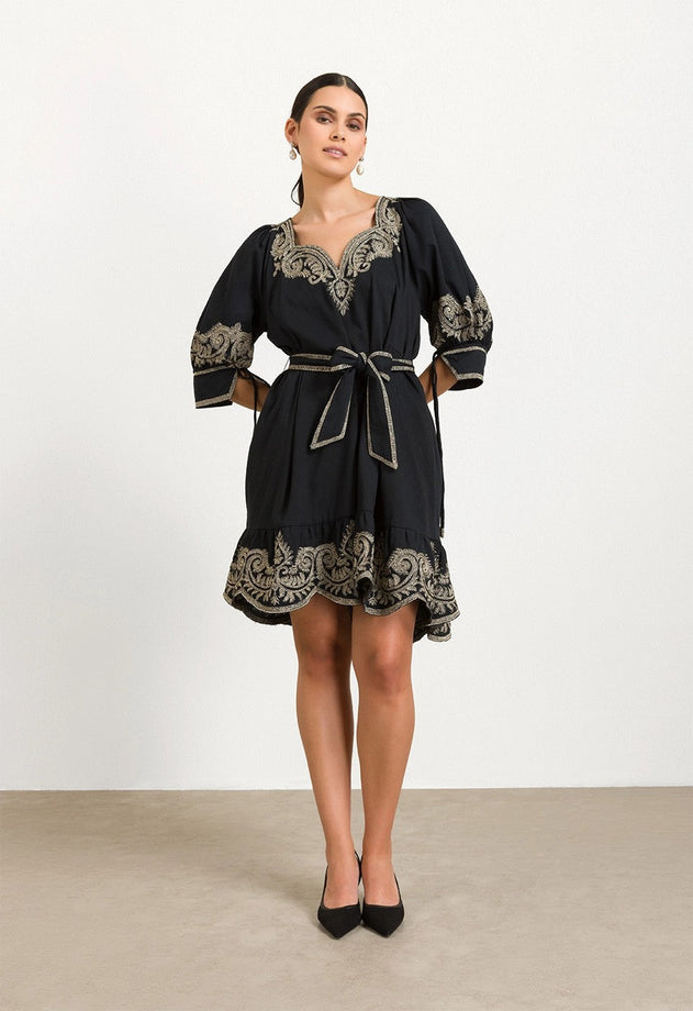 Philosophy Embroidered Dress Onyx Black