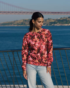 Casual Chic Print Shirt Scarlet Petals - IVALO.COM