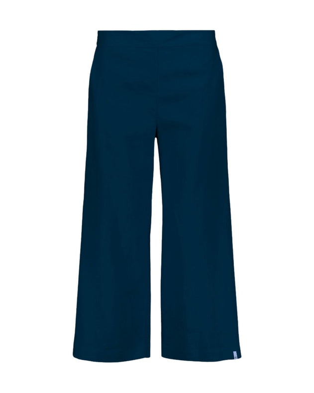 Culottes Linen Trousers Stonewashed Oxford Navy - IVALO.COM
