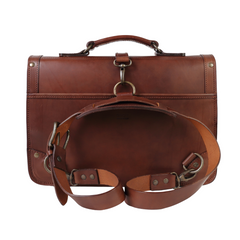 Leather Briefcase Cuoio Dark Brown