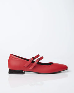 Mary Jane Pumps Vegea Grape Leather Strawberry Red