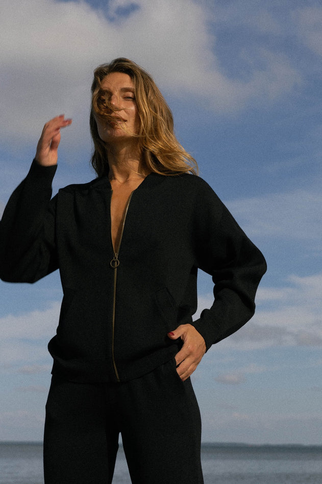 Onda Merino Bomber Jacket Black