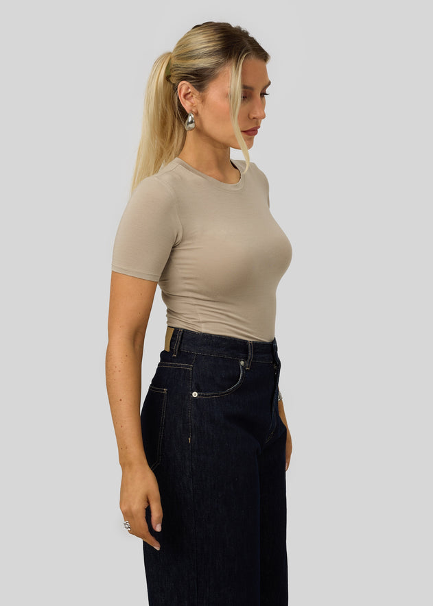 90’s Fitted T-Shirt Stone Beige