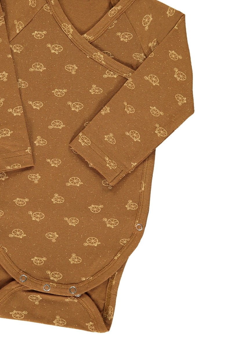 Baby's Long Sleeve Wrap Body Bicycle Brown