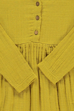 Kids' Basic Muslin Dress Mustard