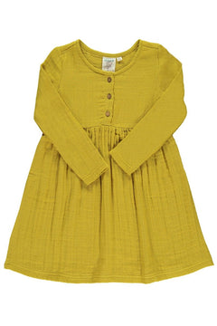 Kids' Basic Muslin Dress Mustard