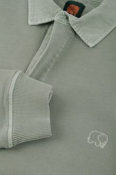 Carvalho Pigment Heavyweight Polo Sweater Silver Green