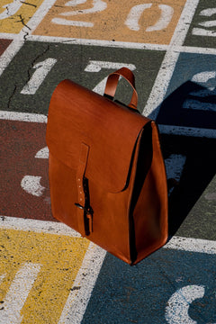 Leather Backpack Mod 120 Cuoio Brown