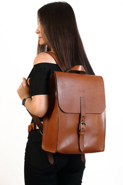 Leather Backpack Mod 120 Cuoio Brown
