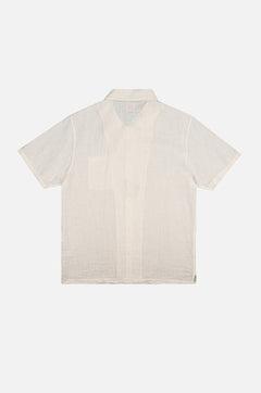 Men's San Miguel Linen Short Sleeve Camp Shirt Foam White