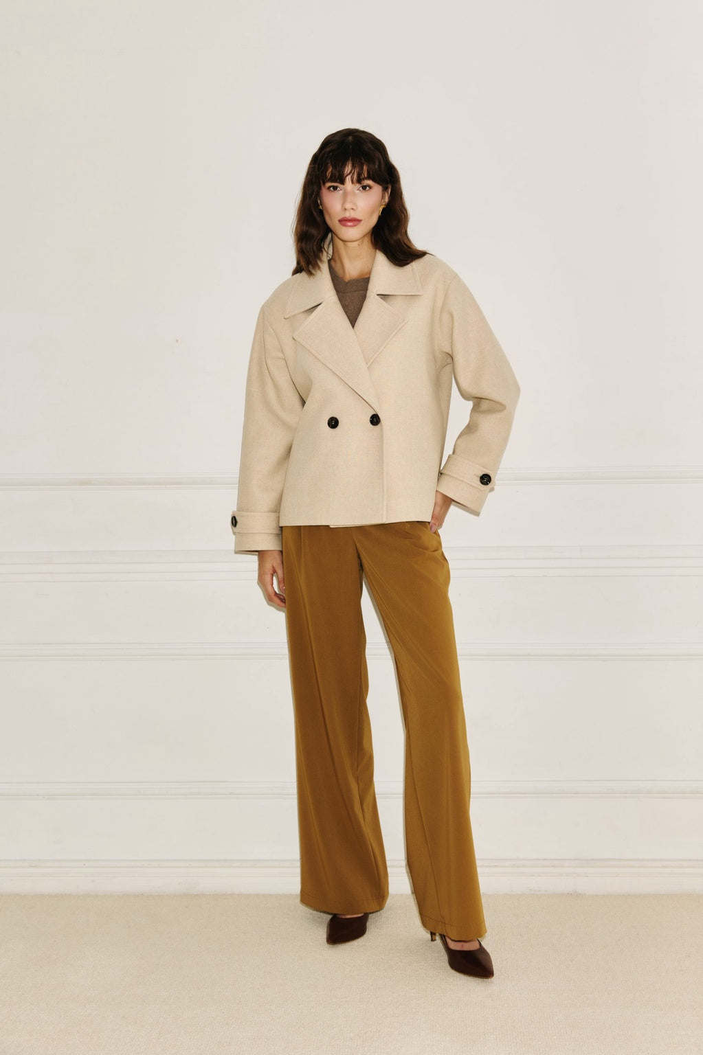 Light wool jacket beige