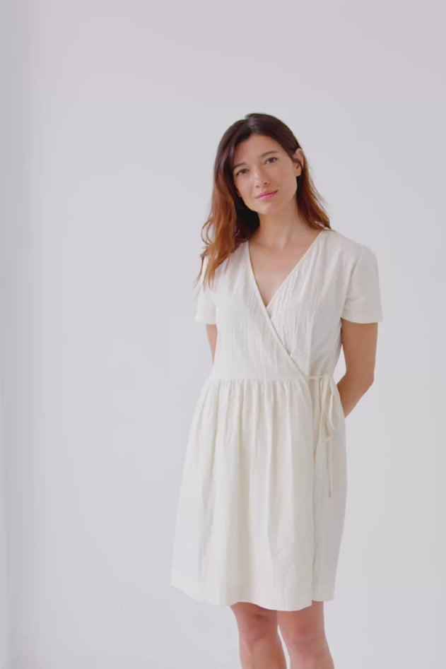 Benoit Beige Wrap Dress Off-White