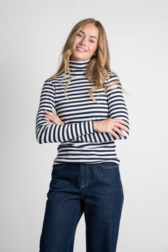 Striped Longsleeve Turtleneck Navy/White