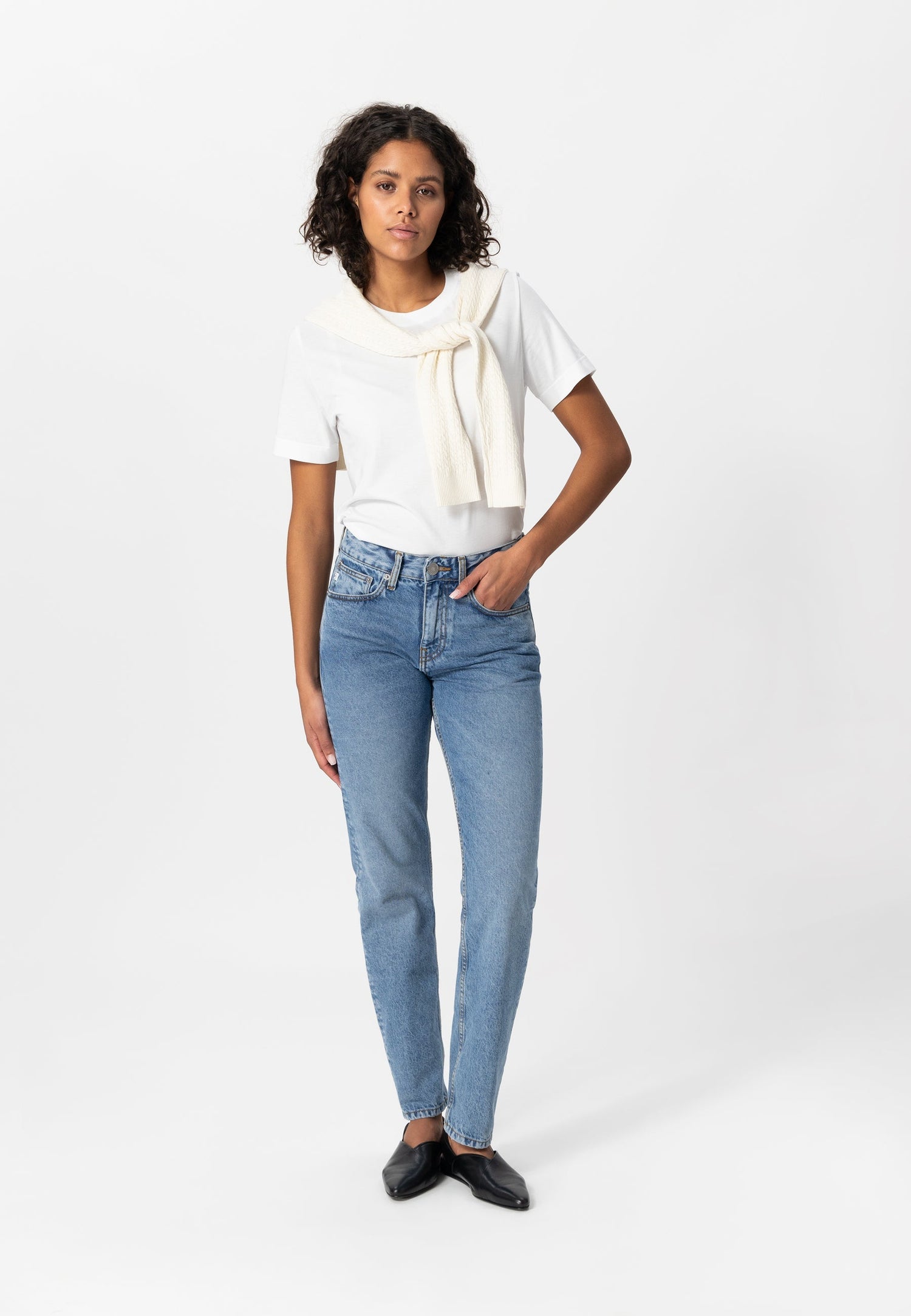 Go Mid Straight Jeans Stone Vintage
