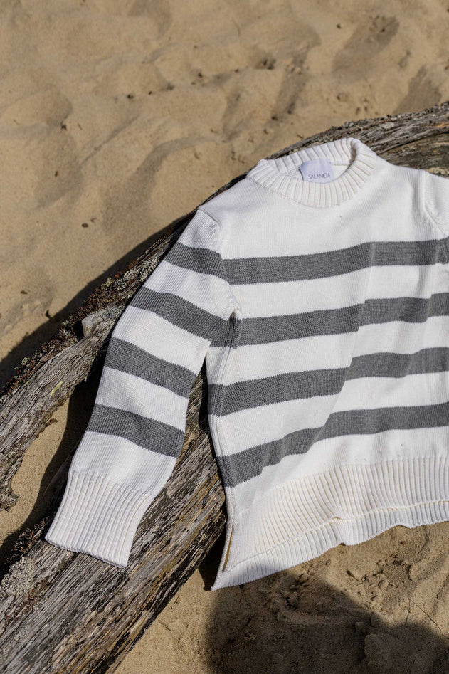 Marina Merino Jumper Grey Striped