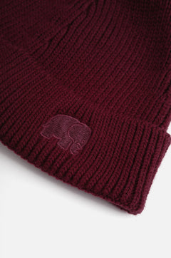 Safor Rib Knit Beanie Burgundy