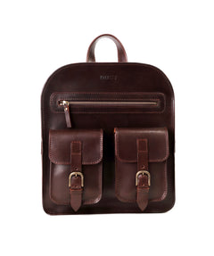 Leather Backpack Mod 136 Cuoio Dark Brown