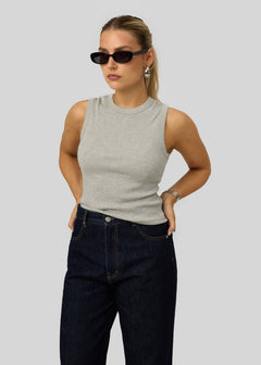 Kurt High-Neck Tank Top Grey