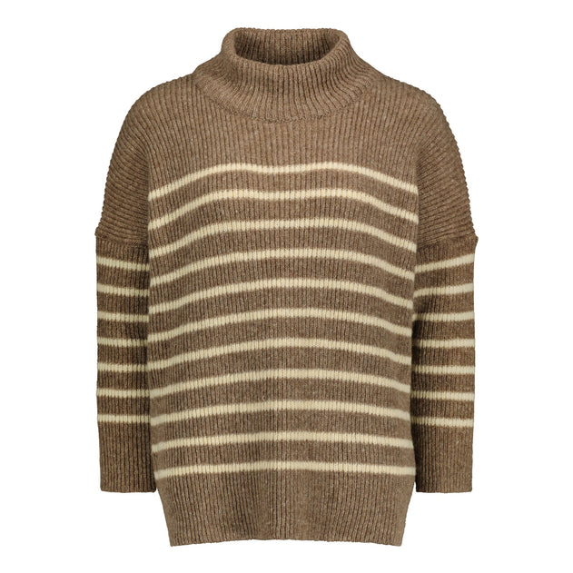 Katrine Turtleneck Striped Beige