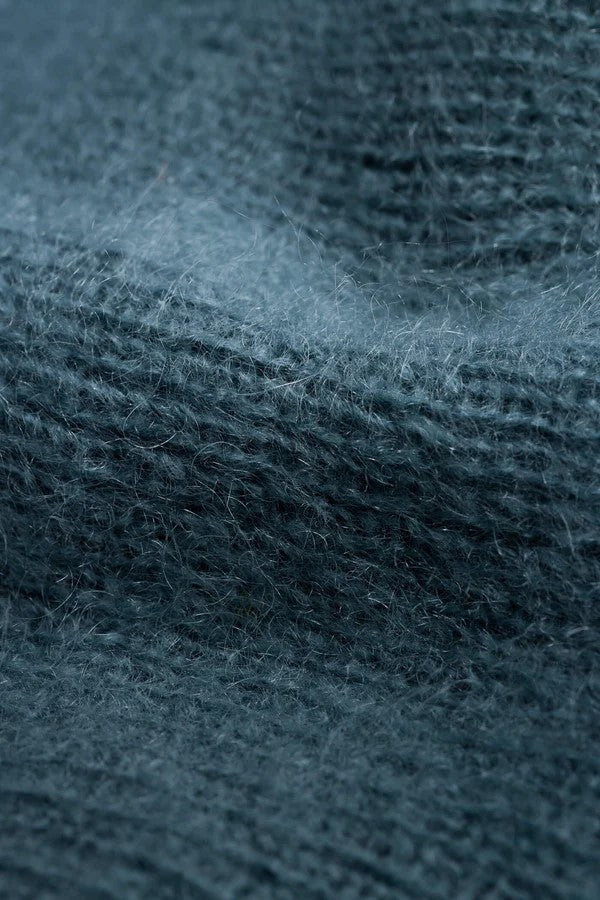 Emmi Mohair Rib Beanie Stormy Green