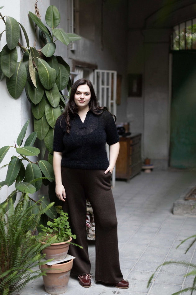 Bene Merino Wide Pants Chocolate