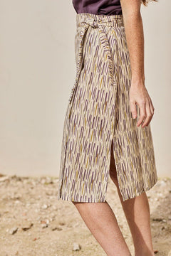 Fely Wrap Midi Skirt Forest Beige
