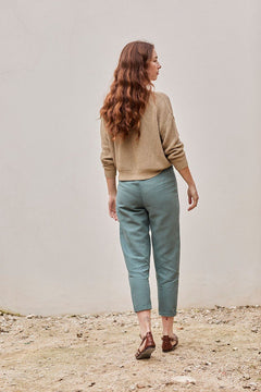 Faren Linen Trousers Aquamarine Blue