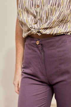 Faren Linen Trousers Purple