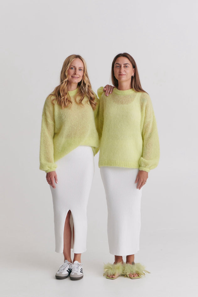 Madonna Reversible Ribbed-Knit Midi Skirt White