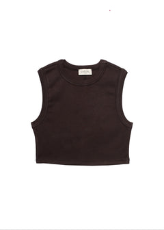 Kurt High-Neck Cropped Tank Top Brown
