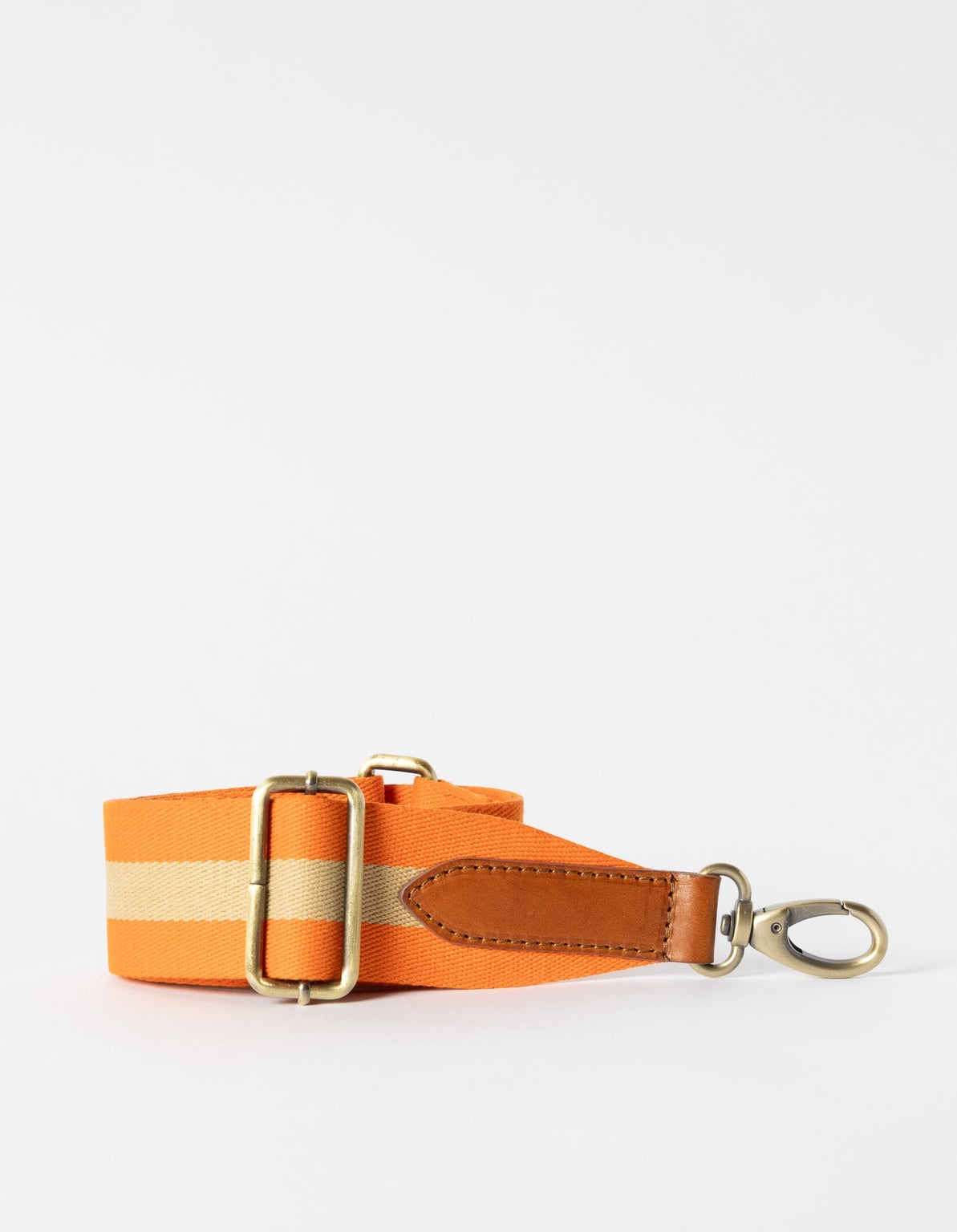 Striped Laukunhihna Oranssi & Cognac
