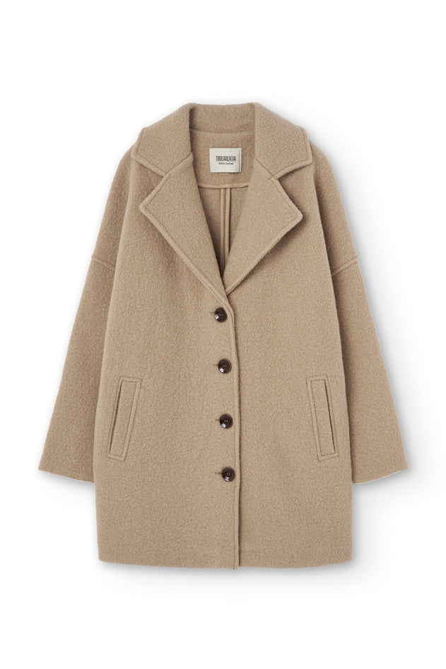 Tad Coat 100% Merino Wool in Magnolia Beige
