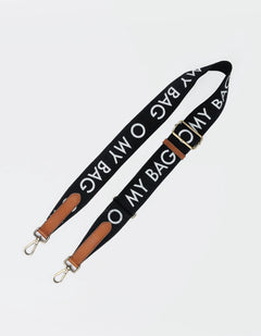 Canvas Logo Laukunhihna Musta & Cognac