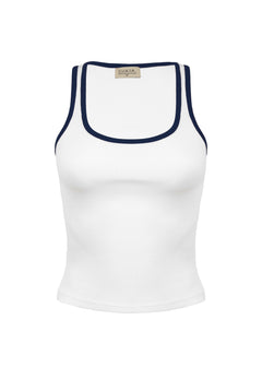 Jimmy Contrast Tank Top White / Blue
