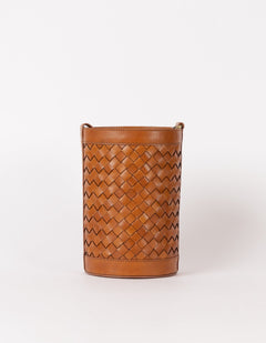 Zola Woven Leather Laukku Cognac Ruskea