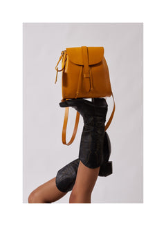 Leather Backpack Mod 130 Cuoio Yellow