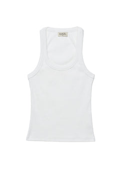 Jimmy Scoop-Neck Ribbed Tank Top White