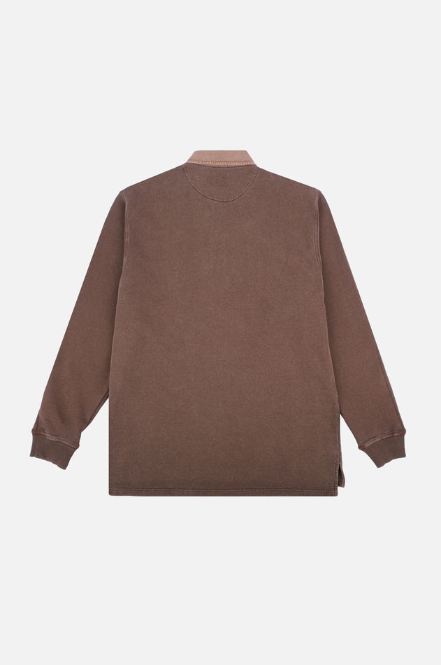 Carvalho Pigment Heavyweight Polo Sweater Chestnut