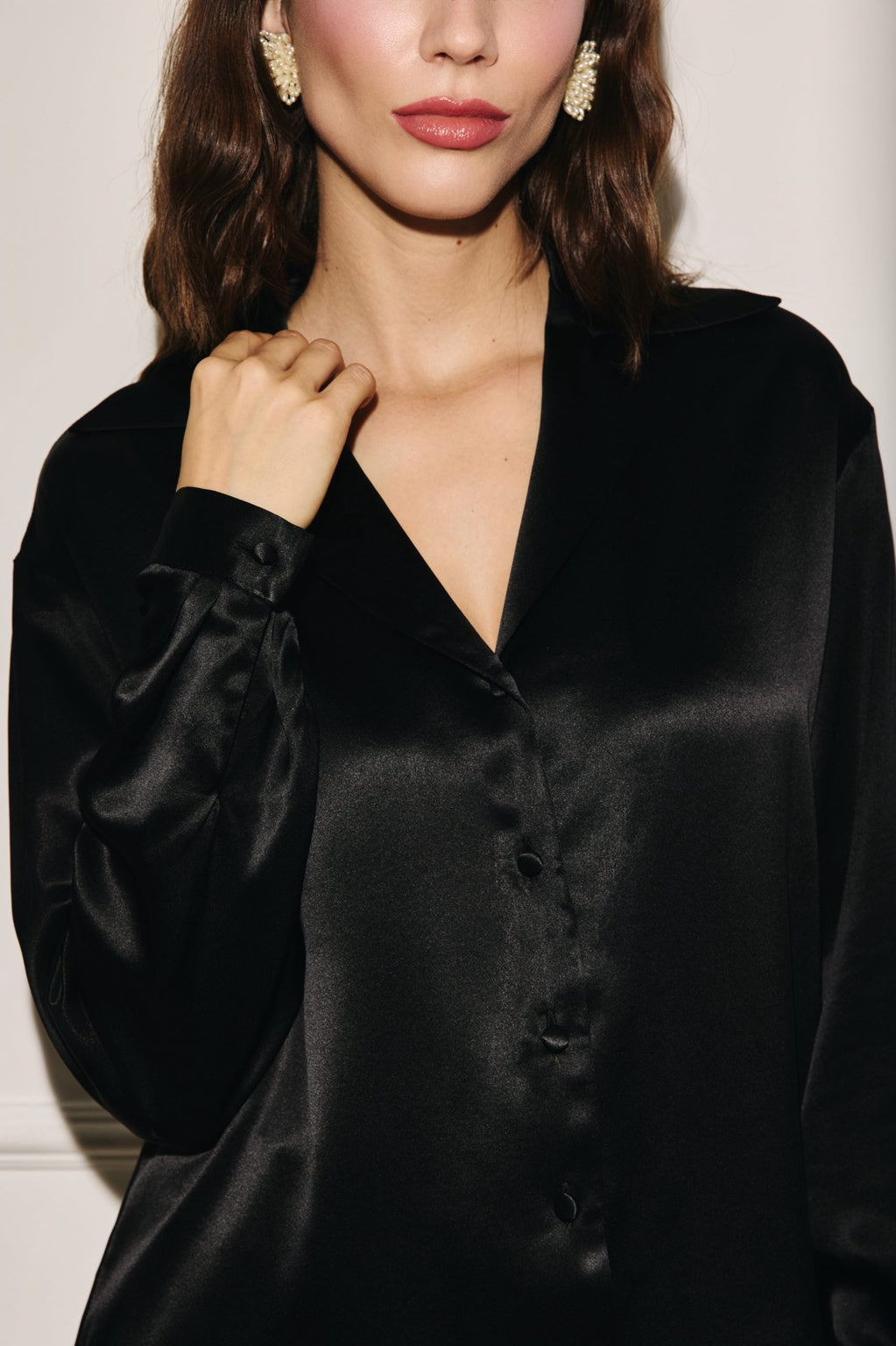 Rita Silk Shirt Black