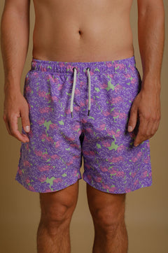 Men's Trippyplant Swim Shorts Sour Grape