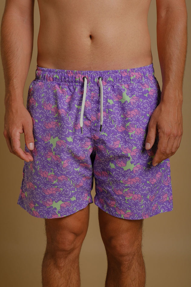 Men's Trippyplant Swim Shorts Sour Grape