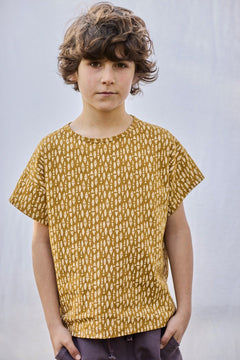 Lasten T-paita Ethnic Mustard