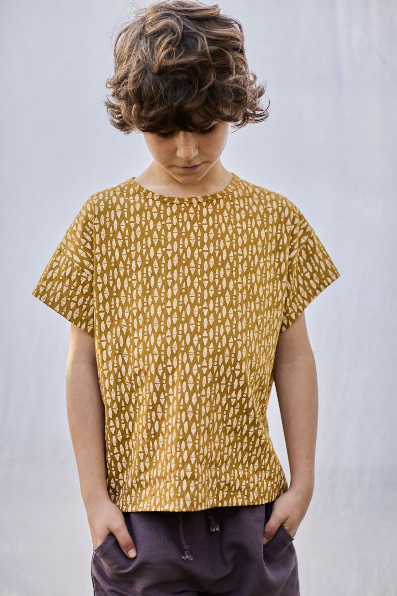 Lasten T-paita Ethnic Mustard