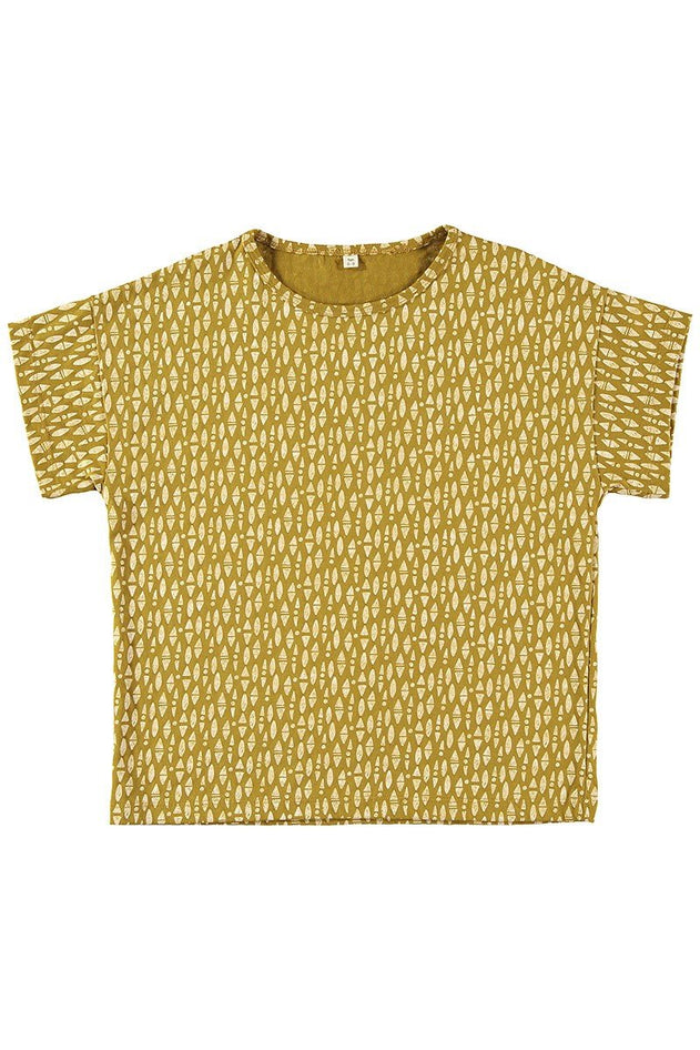 Lasten T-paita Ethnic Mustard