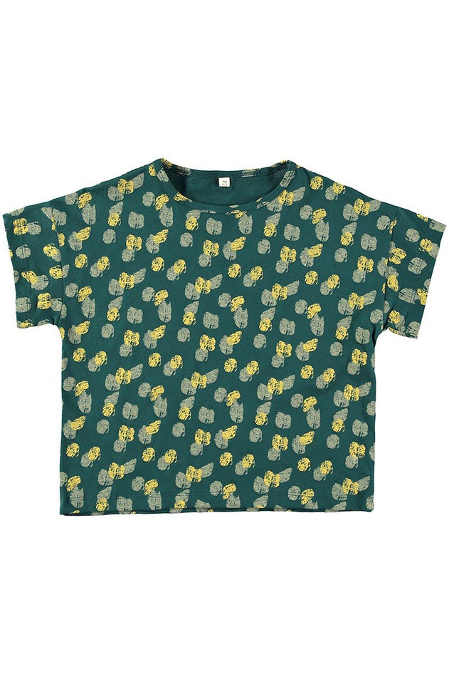 Kids' Unisex Organic Cotton T-Shirt Footprints Blue/Green