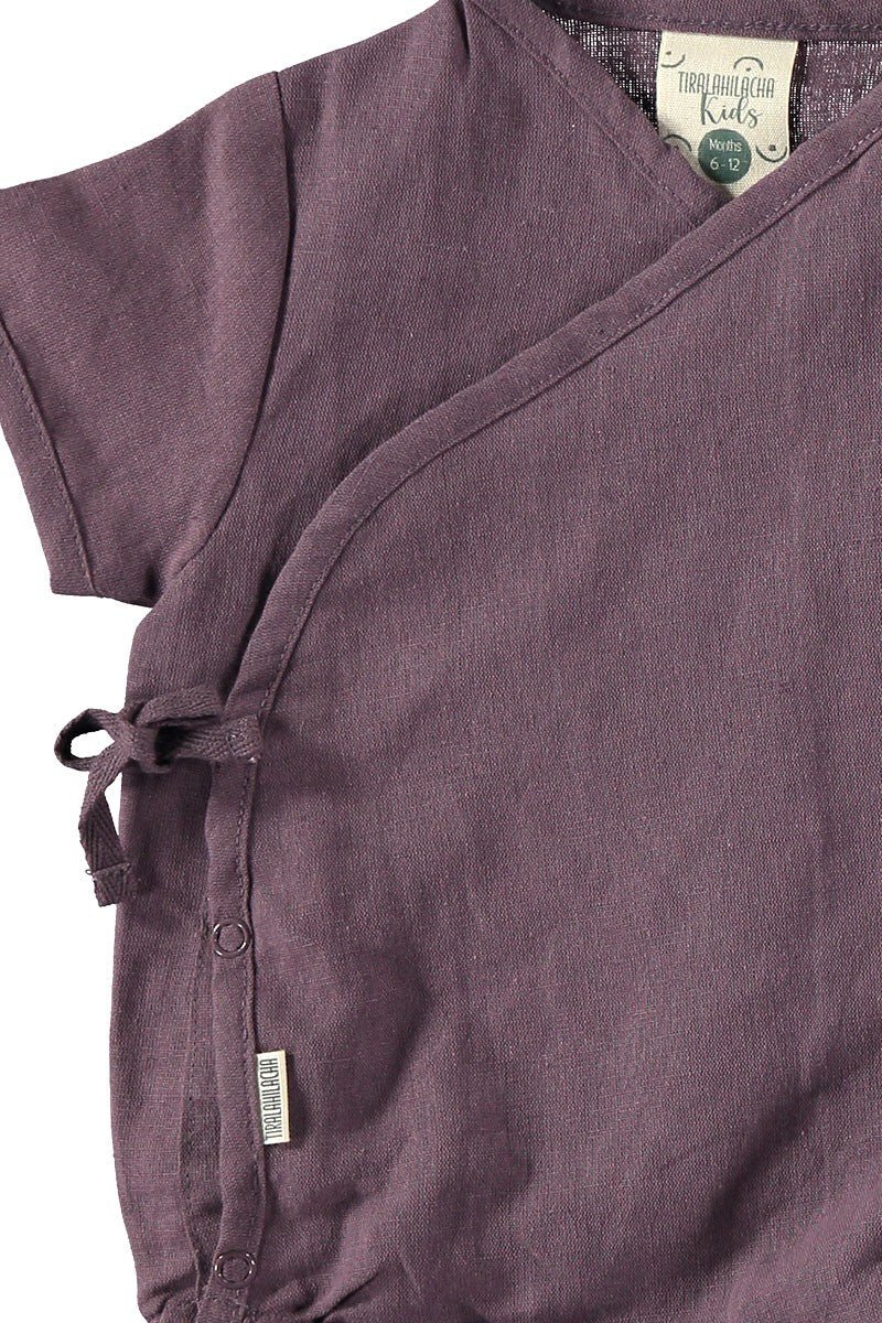 Baby's Linen Blend Kimono Body Purple