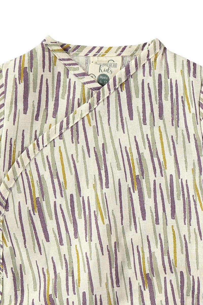 Baby's Linen Blend Kimono Body Jungle Beige